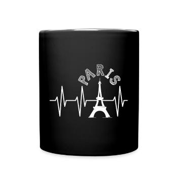 pulse paris france heartbeat icon icon logo - Full Colour Mug - black - Front
