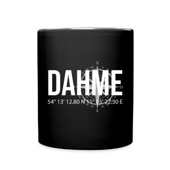 Koordinaten Dahme - Tasse einfarbig - Schwarz - Vorne