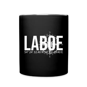 Koordinaten Laboe - Tasse einfarbig - Schwarz - Vorne