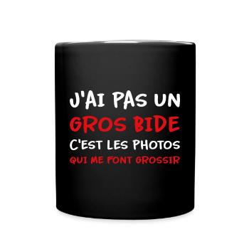 J’ai pas un gros bide les photos qui font grossir - Mug uni - noir - Devant