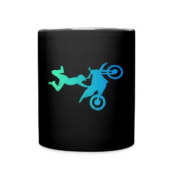 Motocross Dirt Bike Rider Motorcycle - Full Colour Mug - black - Front