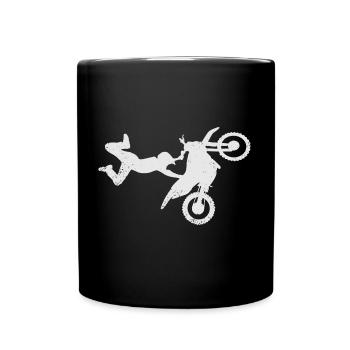 Motocross Dirt Bike Rider Motorcycle - Full Colour Mug - black - Front