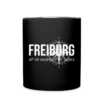 Koordinaten Freiburg - Tasse einfarbig - Schwarz - Vorne