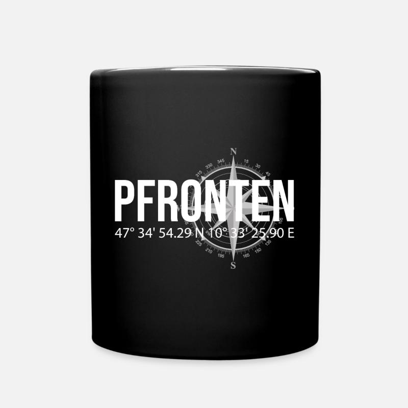 Koordinaten Pfronten - Tasse einfarbig - Schwarz