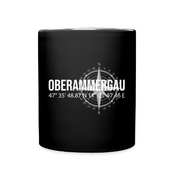 Koordinaten Oberammergau - Tasse einfarbig - Schwarz - Vorne