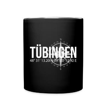 Koordinaten Tübingen - Tasse einfarbig - Schwarz - Vorne