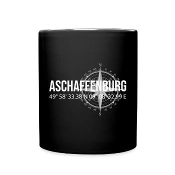 Koordinaten Aschaffenburg - Tasse einfarbig - Schwarz - Vorne