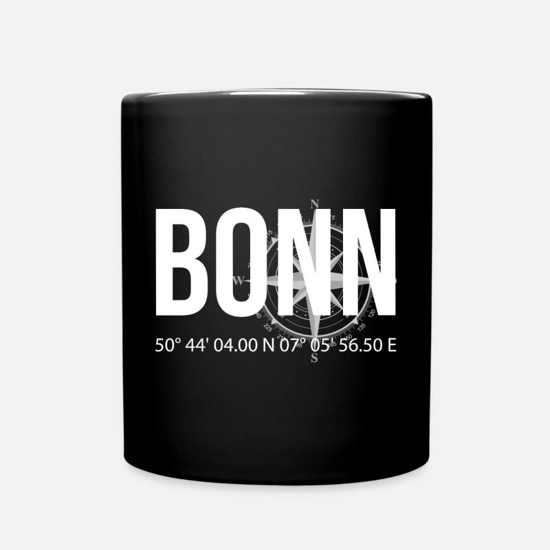Koordinaten Bonn - Tasse einfarbig - Schwarz