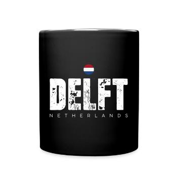Delft Distressed Wordmark - Full Colour Mug - black - Front