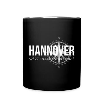 Koordinaten Hannover - Tasse einfarbig - Schwarz - Vorne