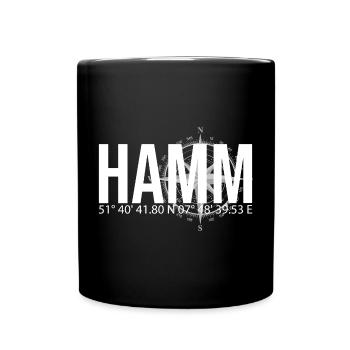 Koordinaten Hamm - Tasse einfarbig - Schwarz - Vorne