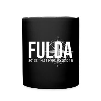 Koordinaten Fulda - Tasse einfarbig - Schwarz - Vorne