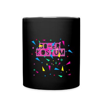 90-er kostüm,kostüm, 90-er, karneval, konfetti - Tasse einfarbig - Schwarz - Vorne