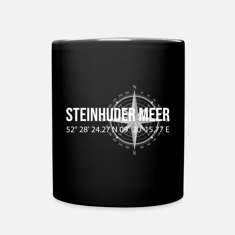 Koordinaten Steinhuder Meer - Tasse einfarbig - Schwarz