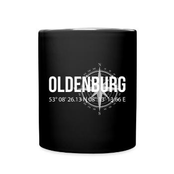 Koordinaten Oldenburg - Tasse einfarbig - Schwarz - Vorne