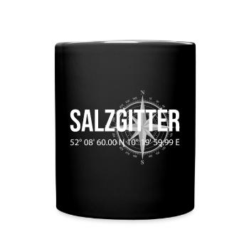Koordinaten Salzgitter - Tasse einfarbig - Schwarz - Vorne