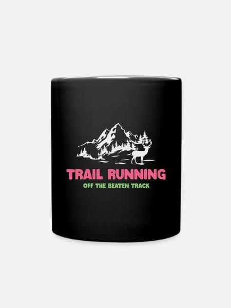 Trailrunning - abseits der ausgetretenen Pfade - Tasse einfarbig - Schwarz