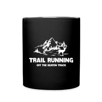 Trailrunning - abseits der ausgetretenen Pfade - Tasse einfarbig - Schwarz - Vorne
