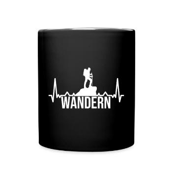 Wandern - Herzlinie - Tasse einfarbig - Schwarz - Vorne