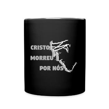 Christus ist für uns gestorben - Portugiesisch - Tasse einfarbig - Schwarz - Vorne