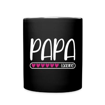 Papa loading - Tasse einfarbig - Schwarz - Vorne