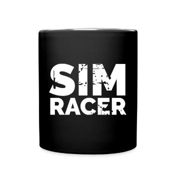 sim racer logo Rennfahrer gaming Symbol icon - Tasse einfarbig - Schwarz - Vorne