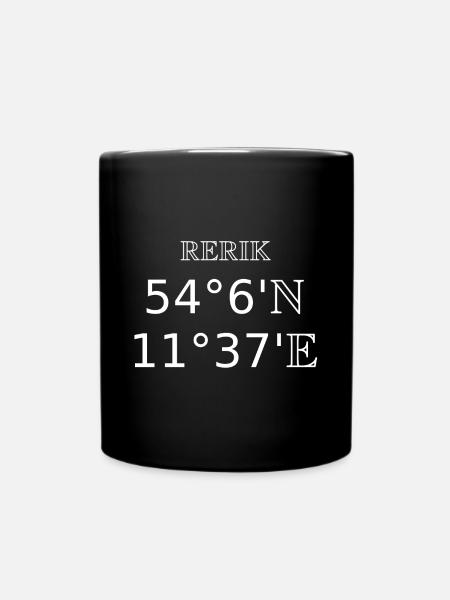 Rerik Koordinaten Ostsee - Tasse einfarbig - Schwarz