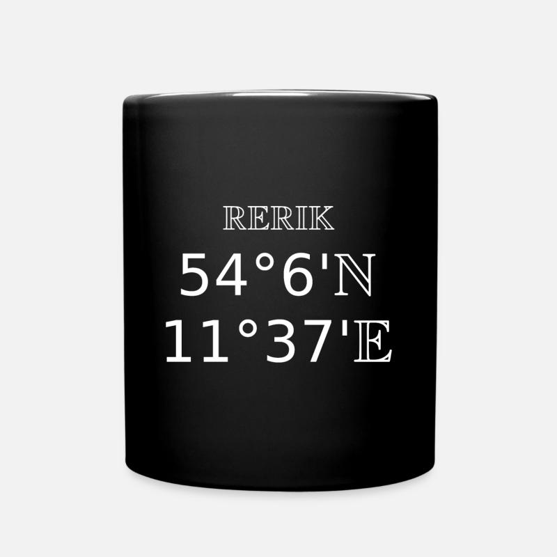 Rerik Koordinaten Ostsee - Tasse einfarbig - Schwarz