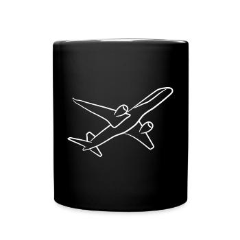 Airplane Sketch - Full Colour Mug - black - Front