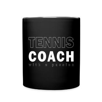Tennis shirt Trainer with a passion - Tasse einfarbig - Schwarz - Vorne