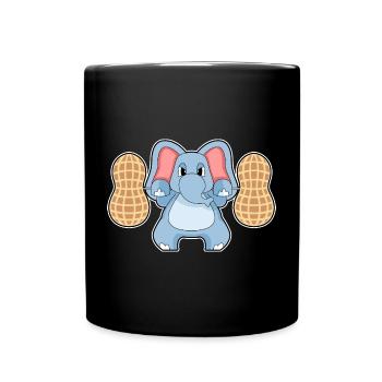 Elefant Bodybuilder Langhantel Bodybuilding - Tasse einfarbig - Schwarz - Vorne