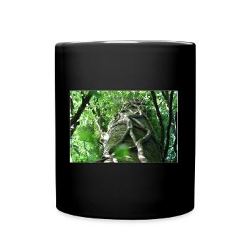 Low-angle beech and ivy landscape - Full Colour Mug - black - Front