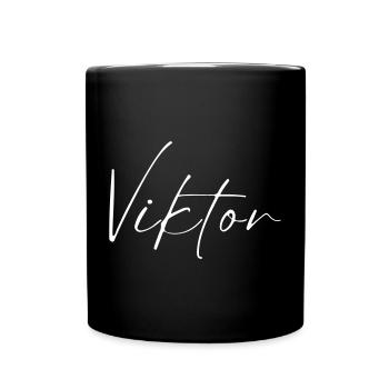 Viktor Name T-Shirt Geschenk Für Männer - Tasse einfarbig - Schwarz - Vorne