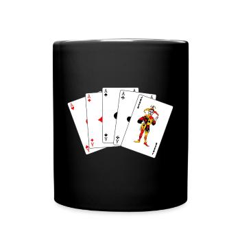 Five cards Five of a kind - Full Colour Mug - black - Front