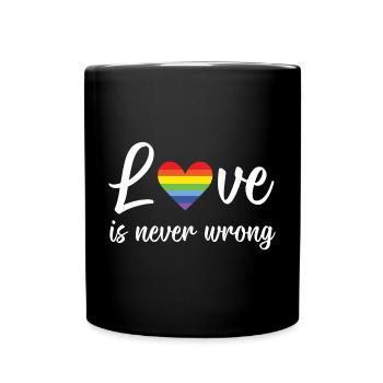Mois de la fierté LGBT - L’amour ne se trompe jamais - Mug uni - noir - Devant