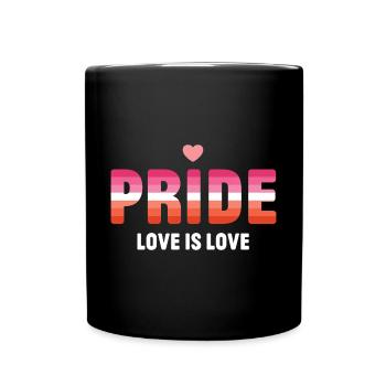 LGBT Pride Month - Love is Love (Lesbian) - Full Colour Mug - black - Front