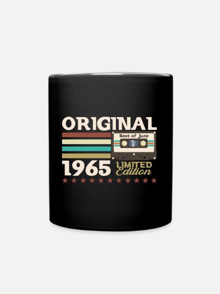 Cassette June 1965 Vintage 1965 Birthday 1965 - Full Colour Mug - black