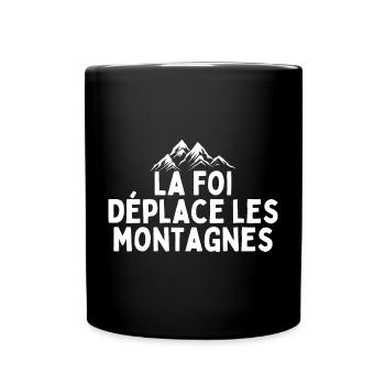 Natural Mountain Quote in Minimalist Style - Full Colour Mug - black - Front
