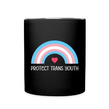 LGBT Pride Month - Protect Trans Youth - Full Colour Mug - black - Front