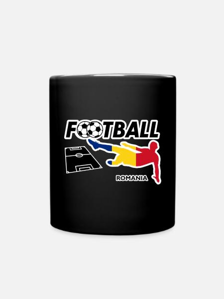 Fußball Fieber Rumänien - Tasse einfarbig - Schwarz