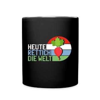 Heute Rettich Die Welt Garten Gemüse Retro Motiv - Tasse einfarbig - Schwarz - Vorne
