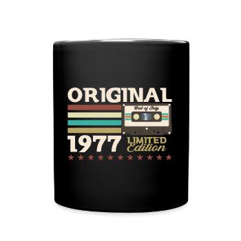 47th Birthday Cassette July 1977 Vintage 1977 - Full Colour Mug - black - Front