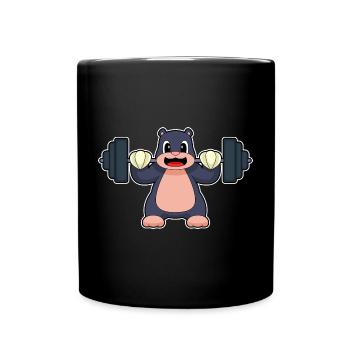 Bodybuilder Taupe Bodybuilder Barbell Bodybuilding - Mug uni - noir - Devant