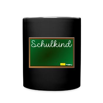 Namensschild Einschulung Schulkind - Tasse einfarbig - Schwarz - Vorne