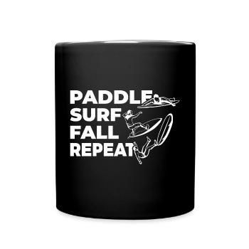 Paddle Surf Fall Repeat - Full Colour Mug - black - Front