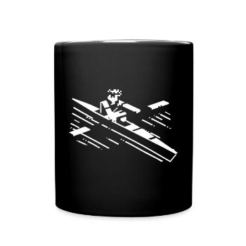 Aviron style dessin animé - Mug uni - noir - Devant