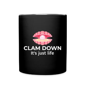 Clam Shell Seashells Collector Beachcomber Beach - Full Colour Mug - black - Front
