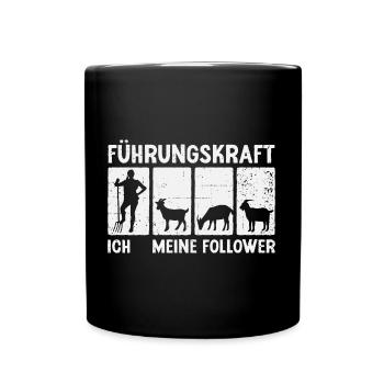 Ziegen Führungskraft Ziegenbock Landwirtin Ziege - Tasse einfarbig - Schwarz - Vorne