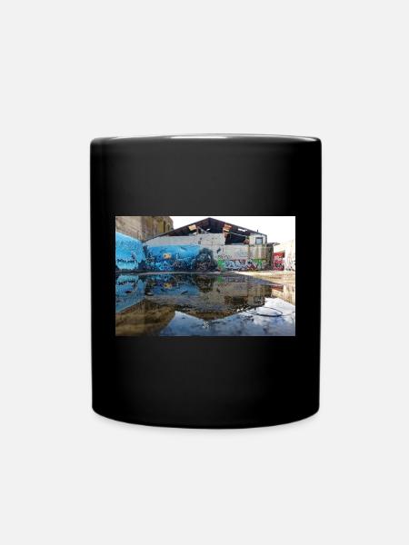 Urban Reflections – Blue Graffiti - Full Colour Mug - black