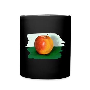 Apfel - Tasse einfarbig - Schwarz - Vorne